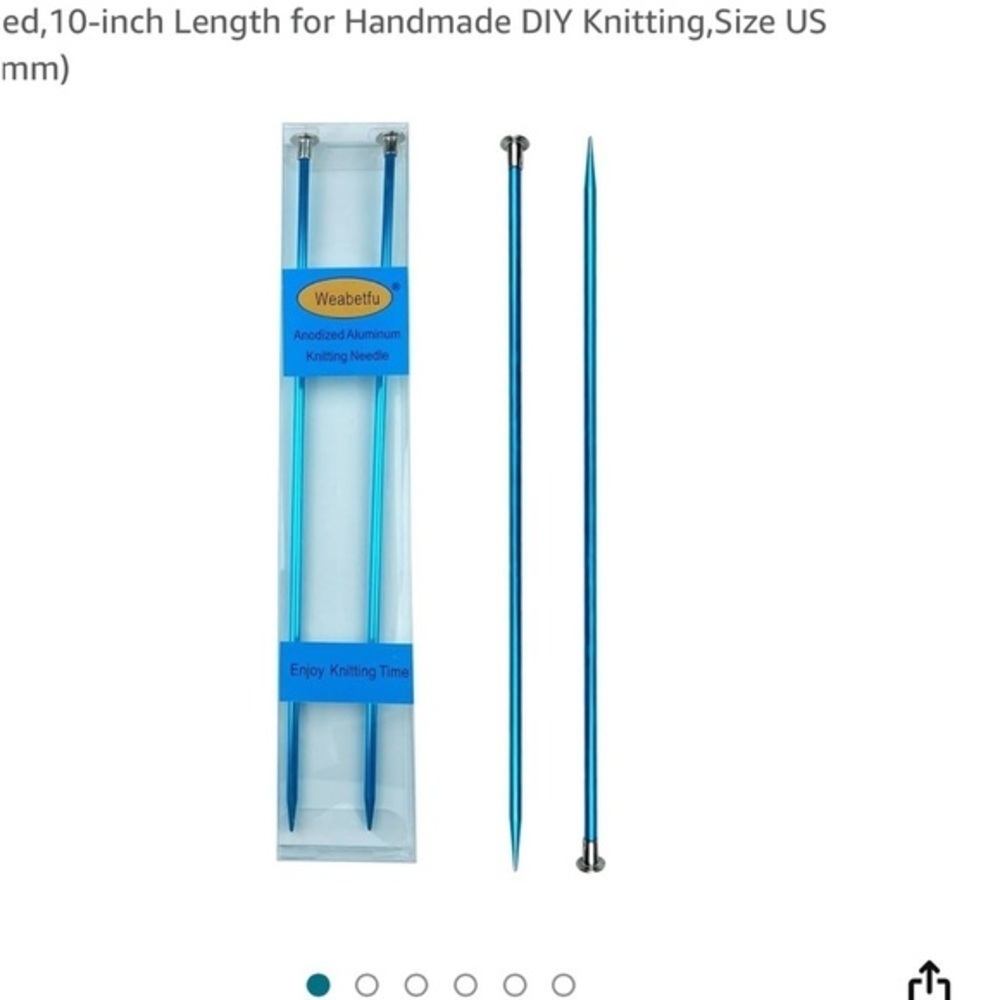2- sets Knitting Needle Aluminum Metal Straight Single Pointed,10in‎ US 7 & US 9